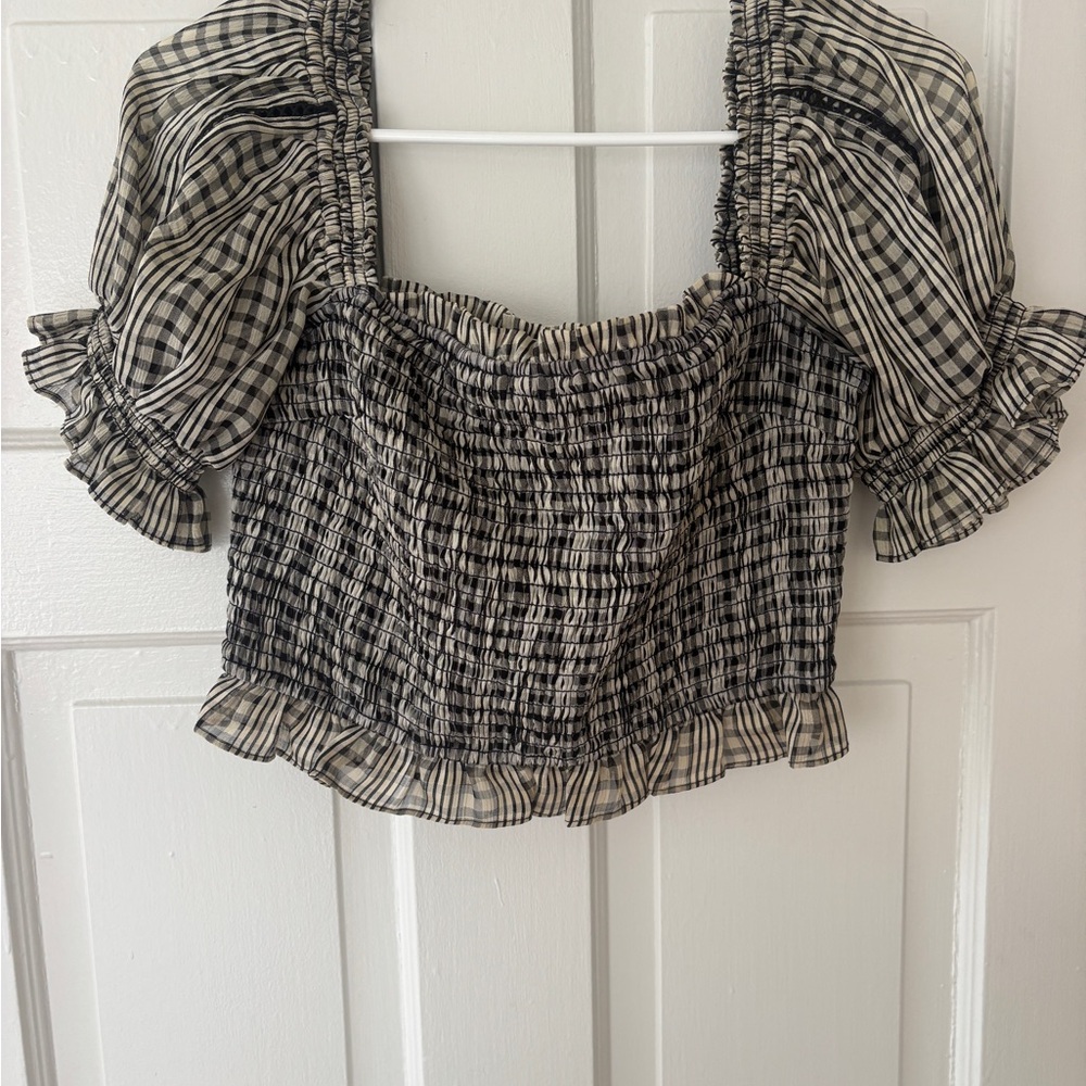 Tularosa Plaid Smocked Women's Top